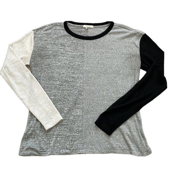 rag & bone Tops - rag & bone gray marled long sleeve knit top Sz S
